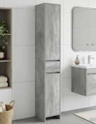 vidaXL Шкаф за баня Бетонно сиво 30 x 33 x 190 см Инженерна дървесина