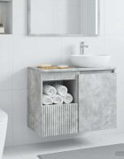 vidaXL Шкаф за баня Бетонно сиво 30 x 35 x 50 см Инженерна дървесина
