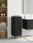 vidaXL Шкаф за баня BREDA Черно 30 x 31 x 80 см Инженерна дървесина