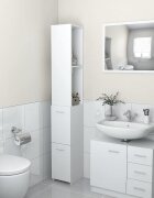 vidaXL Шкаф за баня бял 25x265x170 см инженерно дърво