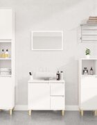 vidaXL Шкаф за баня бял 30x30x100 см инженерно дърво