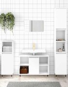 vidaXL Шкаф за баня бял 30x30x100 см инженерно дърво