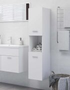 vidaXL Шкаф за баня бял 30x30x130 см инженерно дърво