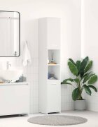 vidaXL Шкаф за баня бял 30x30x1835 см инженерно дърво