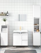 vidaXL Шкаф за баня бял 30x30x190 см инженерно дърво