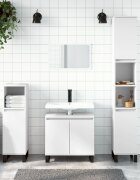 vidaXL Шкаф за баня бял 30x30x190 см инженерно дърво