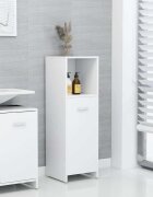 vidaXL Шкаф за баня бял 30x30x95 см инженерно дърво