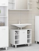 vidaXL Шкаф за баня бял 60x32x535 см инженерно дърво