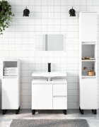 vidaXL Шкаф за баня бял 65x33x60 см инженерно дърво