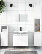 vidaXL Шкаф за баня бял 65x33x60 см инженерно дърво