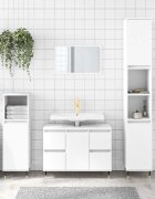 vidaXL Шкаф за баня бял 80x33x60 см инженерно дърво
