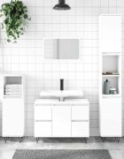 vidaXL Шкаф за баня бял 80x33x60 см инженерно дърво