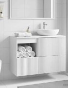 vidaXL Шкаф за баня Бял гланц 30 x 35 x 50 см Инженерна дървесина