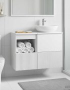 vidaXL Шкаф за баня Бял гланц 30 x 41 x 50 см Инженерна дървесина