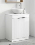 vidaXL Шкаф за баня Бял гланц 54 x 41 x 70 см Инженерна дървесина