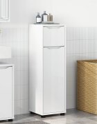 vidaXL Шкаф за баня Бяло 305 x 30 x 101 см Инженерна дървесина