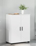 vidaXL Шкаф за баня Бяло 60 x 35 x 80 см Инженерна дървесина Метал
