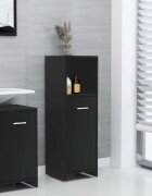 vidaXL Шкаф за баня черен 30x30x95 см инженерно дърво