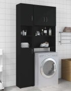 vidaXL Шкаф за баня черен 32x255x190 см инженерно дърво