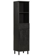 vidaXL Шкаф за баня черен 38x33x160 см масивно мангово дърво