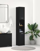 vidaXL Шкаф за баня черен дъб 30x30x1835 см инженерно дърво