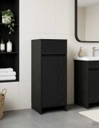 vidaXL Шкаф за баня Черен дъб 35 x 365 x 85 см Инженерна дървесина