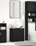 vidaXL Шкаф за баня черен дъб 60x33x60 см инженерно дърво