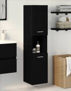 vidaXL Шкаф за баня Черния дъб 30 x 30 x 130 см Инженерна дървесина