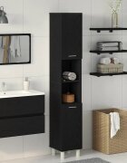 vidaXL Шкаф за баня Черния дъб 30 x 30 x 179 см Инженерна дървесина