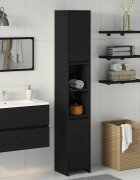 vidaXL Шкаф за баня Черния дъб 30 x 30 x 1835 см Инженерна дървесина