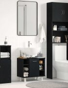 vidaXL Шкаф за баня Черния дъб 60 x 32 x 54 см Инженерна дървесина