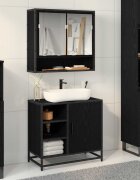 vidaXL Шкаф за баня Черния дъб 65 x 33 x 60 см Инженерна дървесина