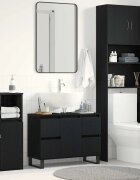 vidaXL Шкаф за баня Черния дъб 80 x 33 x 60 см Инженерна дървесина