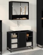 vidaXL Шкаф за баня Черния дъб 80 x 33 x 60 см Инженерна дървесина
