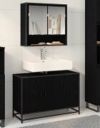 vidaXL Шкаф за баня Черния дъб 90 x 33 x 60 см Инженерна дървесина