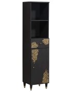 vidaXL Шкаф за баня Черно 38 x 33 x 160 см Солидно мангово дърво