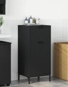 vidaXL Шкаф за баня Черно 395 x 36 x 88 см Инженерно дърво & Метал