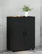 vidaXL Шкаф за баня Черно 60 x 35 x 80 см Инженерно дърво & Метал