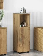 vidaXL Шкаф за баня Дъб 30 x 35 x 95 см Инженерна дървесина Метал