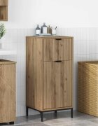 vidaXL Шкаф за баня Дъб 395 x 36 x 88 см Инженерна дървесина Метал
