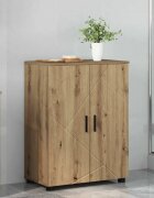 vidaXL Шкаф за баня Дъб 60 x 35 x 80 см Инженерна дървесина Метал