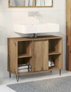 vidaXL Шкаф за баня Дъб 80 x 33 x 60 см Инженерна дървесина