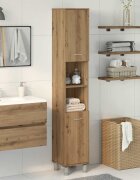 vidaXL Шкаф за баня дъб артизан 30x30x179 см инженерно дърво