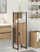vidaXL Шкаф за баня дъб артизан 33x33x1205 см инженерно дърво