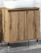 vidaXL Шкаф за баня дъб артизан 58x33x60 см инженерно дърво