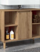 vidaXL Шкаф за баня дъб артизан 80x33x60 см инженерно дърво