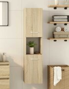 vidaXL Шкаф за баня дъб сонома 30x30x130 см инженерно дърво