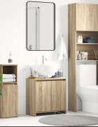 vidaXL Шкаф за баня дъб сонома 60x33x60 см инженерно дърво