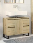 vidaXL Шкаф за баня дъб сонома 80x33x60 см инженерно дърво