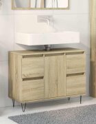 vidaXL Шкаф за баня дъб сонома 80x33x60 см инженерно дърво